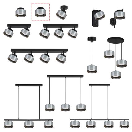 Brilagi - LED Podhledové svítidlo AURA LUX 1xGX53/30W/230V pr. 13 cm černá/kouřová