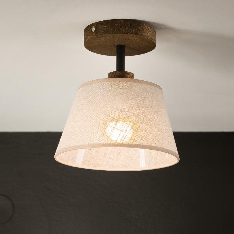 Brilagi - LED  Přisazený lustr ANTHONY 1xE14/60W/230V dub ořech/béžová