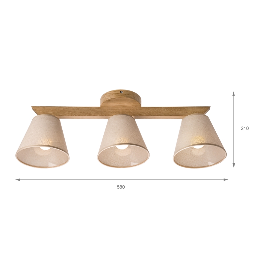 Brilagi - LED  Přisazený lustr ANTHONY 3xE14/40W/230V dub/béžová