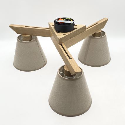 Brilagi - LED  Přisazený lustr ANTHONY 3xE14/40W/230V dub/béžová