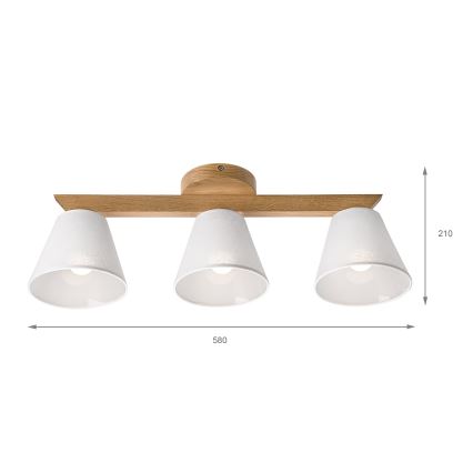 Brilagi - LED  Přisazený lustr ANTHONY 3xE14/40W/230V dub/bílá