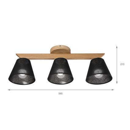 Brilagi - LED  Přisazený lustr ANTHONY 3xE14/40W/230V dub/černá