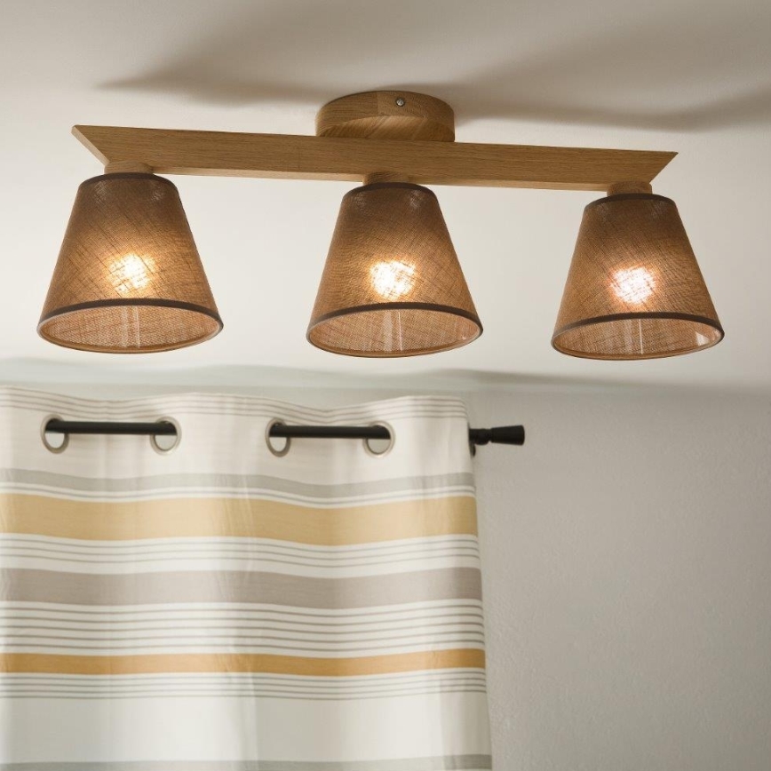 Brilagi - LED  Přisazený lustr ANTHONY 3xE14/40W/230V dub/hnědá