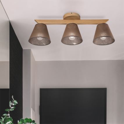 Brilagi - LED  Přisazený lustr ANTHONY 3xE14/40W/230V dub/hnědá