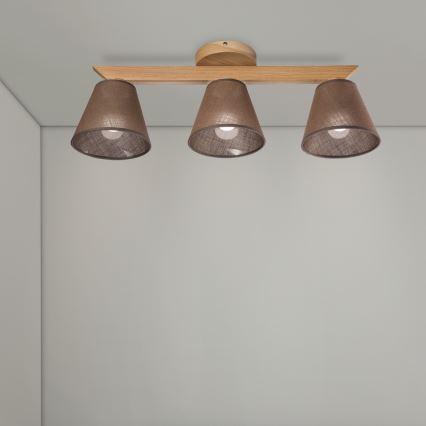 Brilagi - LED  Přisazený lustr ANTHONY 3xE14/40W/230V dub/hnědá