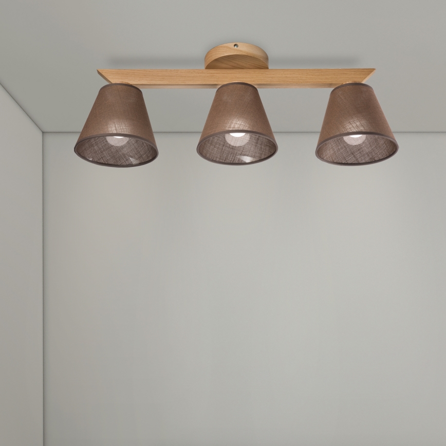 Brilagi - LED  Přisazený lustr ANTHONY 3xE14/40W/230V dub/hnědá