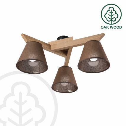 Brilagi - LED  Přisazený lustr ANTHONY 3xE14/40W/230V dub/hnědá