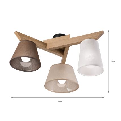 Brilagi - LED  Přisazený lustr ANTHONY 3xE14/40W/230V dub