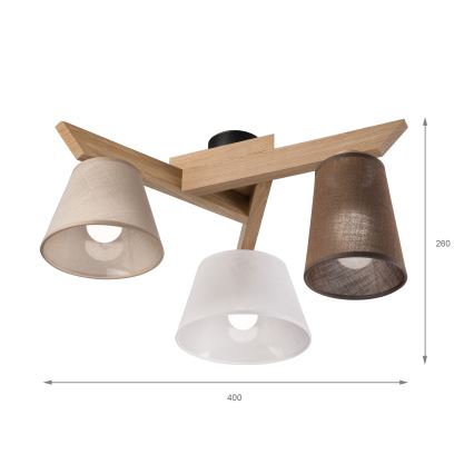 Brilagi - LED  Přisazený lustr ANTHONY 3xE14/40W/230V dub