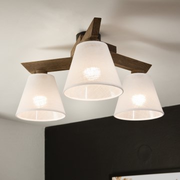 Brilagi - LED  Přisazený lustr ANTHONY 3xE14/40W/230V dub ořech/bílá