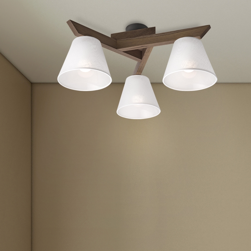 Brilagi - LED  Přisazený lustr ANTHONY 3xE14/40W/230V dub ořech/bílá