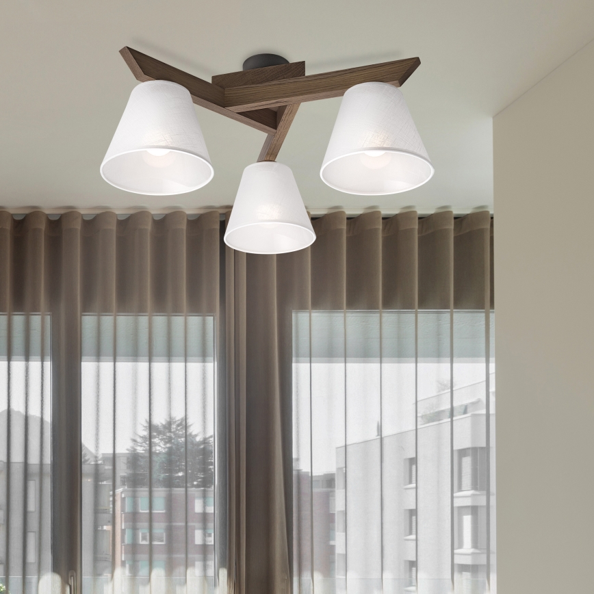 Brilagi - LED  Přisazený lustr ANTHONY 3xE14/40W/230V dub ořech/bílá