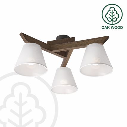 Brilagi - LED  Přisazený lustr ANTHONY 3xE14/40W/230V dub ořech/bílá
