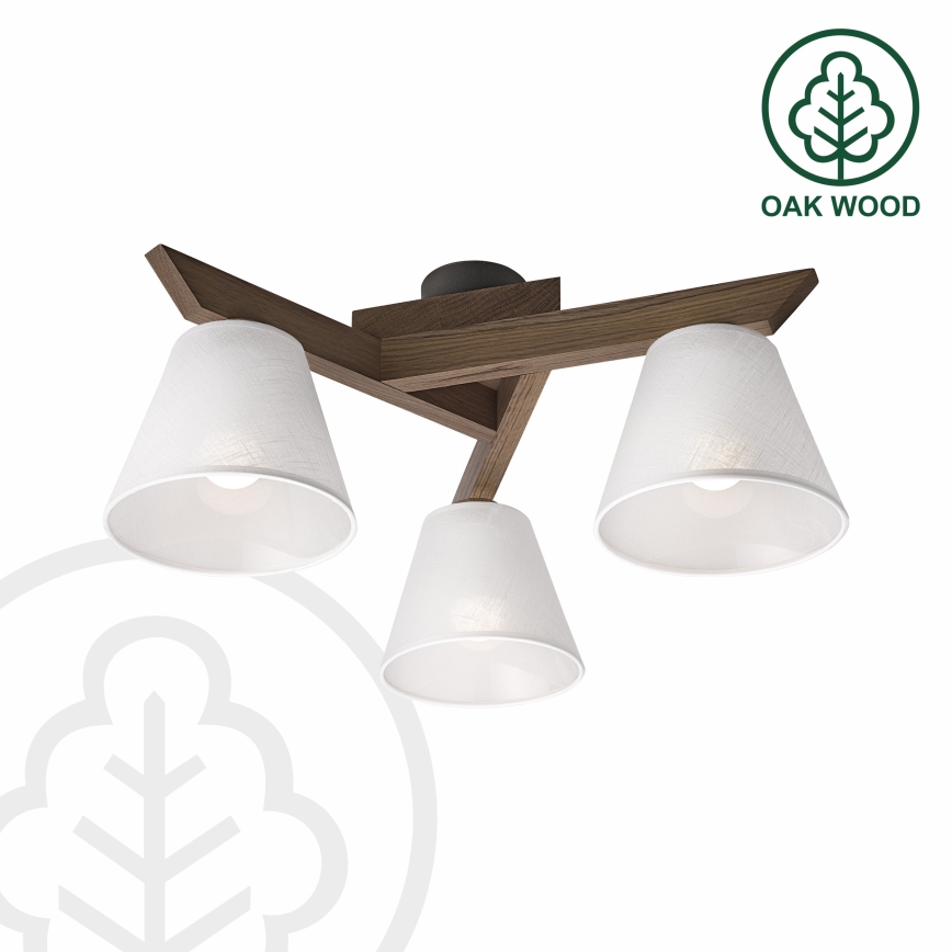 Brilagi - LED  Přisazený lustr ANTHONY 3xE14/40W/230V dub ořech/bílá