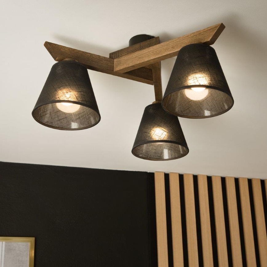 Brilagi - LED  Přisazený lustr ANTHONY 3xE14/40W/230V dub ořech/černá