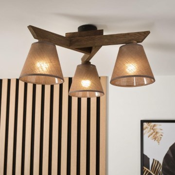 Brilagi - LED  Přisazený lustr ANTHONY 3xE14/40W/230V dub ořech/hnědá