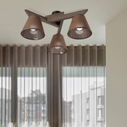 Brilagi - LED  Přisazený lustr ANTHONY 3xE14/40W/230V dub ořech/hnědá