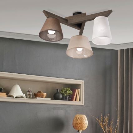 Brilagi - LED  Přisazený lustr ANTHONY 3xE14/40W/230V dub ořech