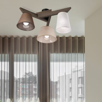 Brilagi - LED  Přisazený lustr ANTHONY 3xE14/40W/230V dub ořech
