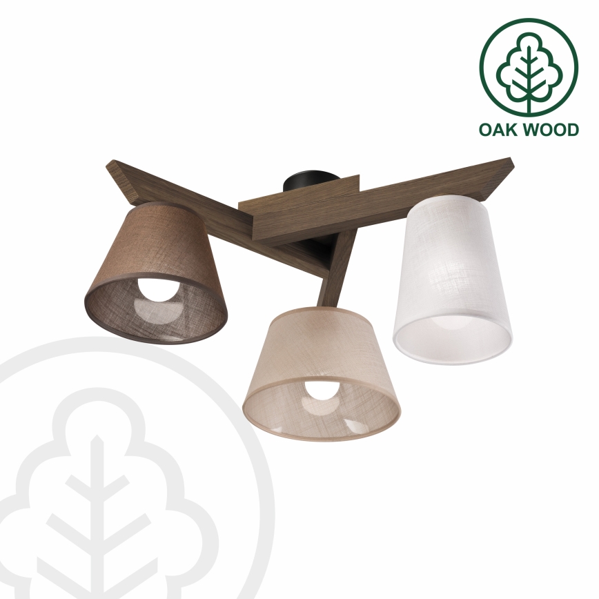 Brilagi - LED  Přisazený lustr ANTHONY 3xE14/40W/230V dub ořech