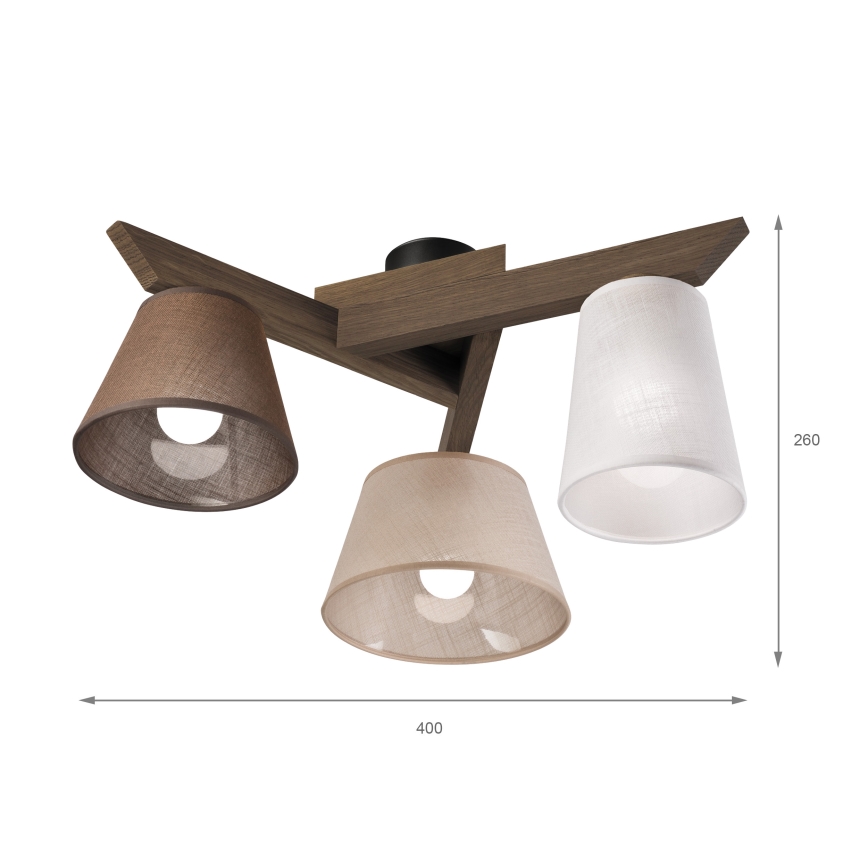 Brilagi - LED  Přisazený lustr ANTHONY 3xE14/40W/230V dub ořech