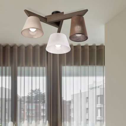 Brilagi - LED  Přisazený lustr ANTHONY 3xE14/40W/230V dub ořech