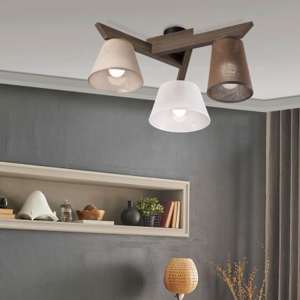 Brilagi - LED  Přisazený lustr ANTHONY 3xE14/40W/230V dub ořech