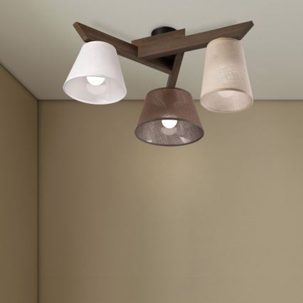 Brilagi - LED  Přisazený lustr ANTHONY 3xE14/40W/230V dub ořech