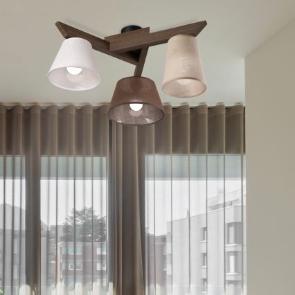 Brilagi - LED  Přisazený lustr ANTHONY 3xE14/40W/230V dub ořech