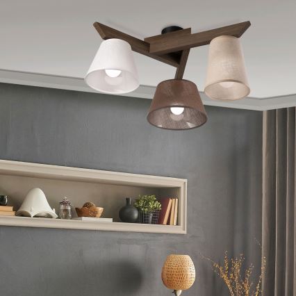 Brilagi - LED  Přisazený lustr ANTHONY 3xE14/40W/230V dub ořech