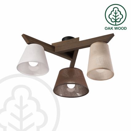 Brilagi - LED  Přisazený lustr ANTHONY 3xE14/40W/230V dub ořech