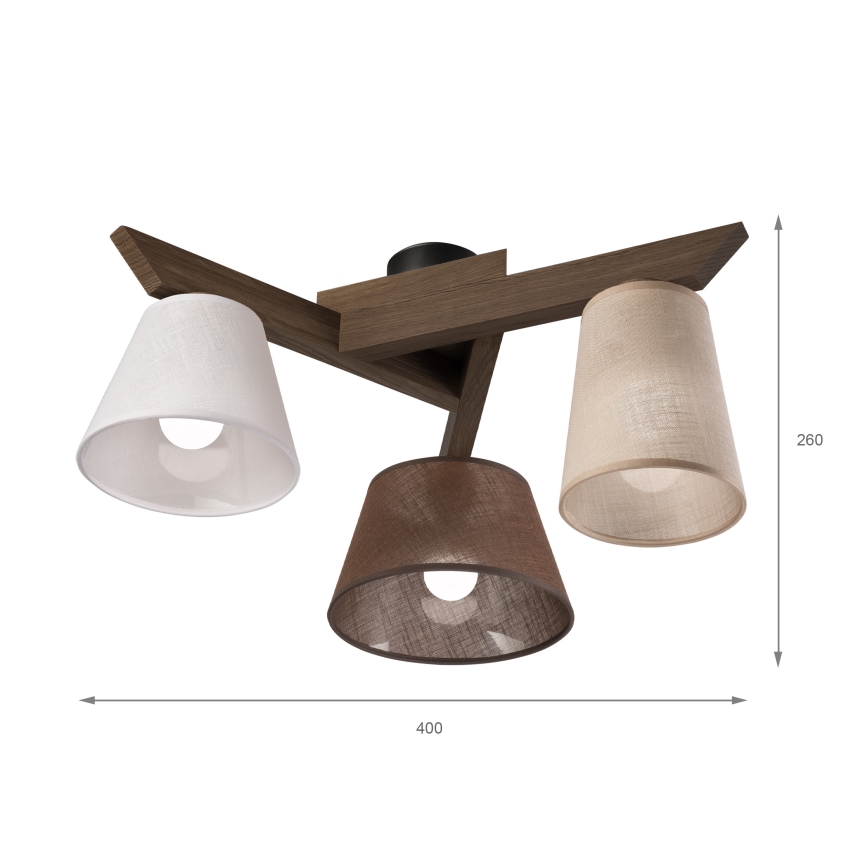 Brilagi - LED  Přisazený lustr ANTHONY 3xE14/40W/230V dub ořech