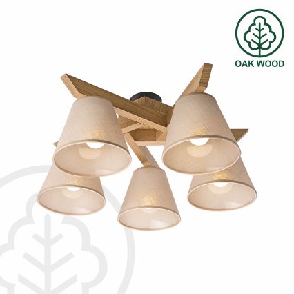 Brilagi - LED  Přisazený lustr ANTHONY 5xE14/40W/230V dub/béžová