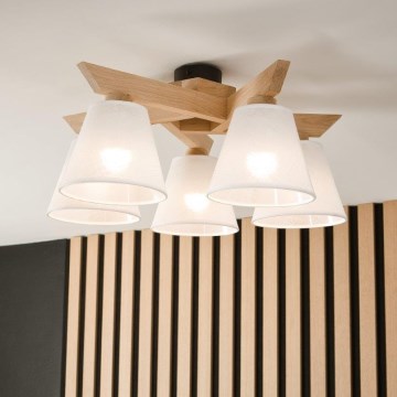 Brilagi - LED  Přisazený lustr ANTHONY 5xE14/40W/230V dub/bílá