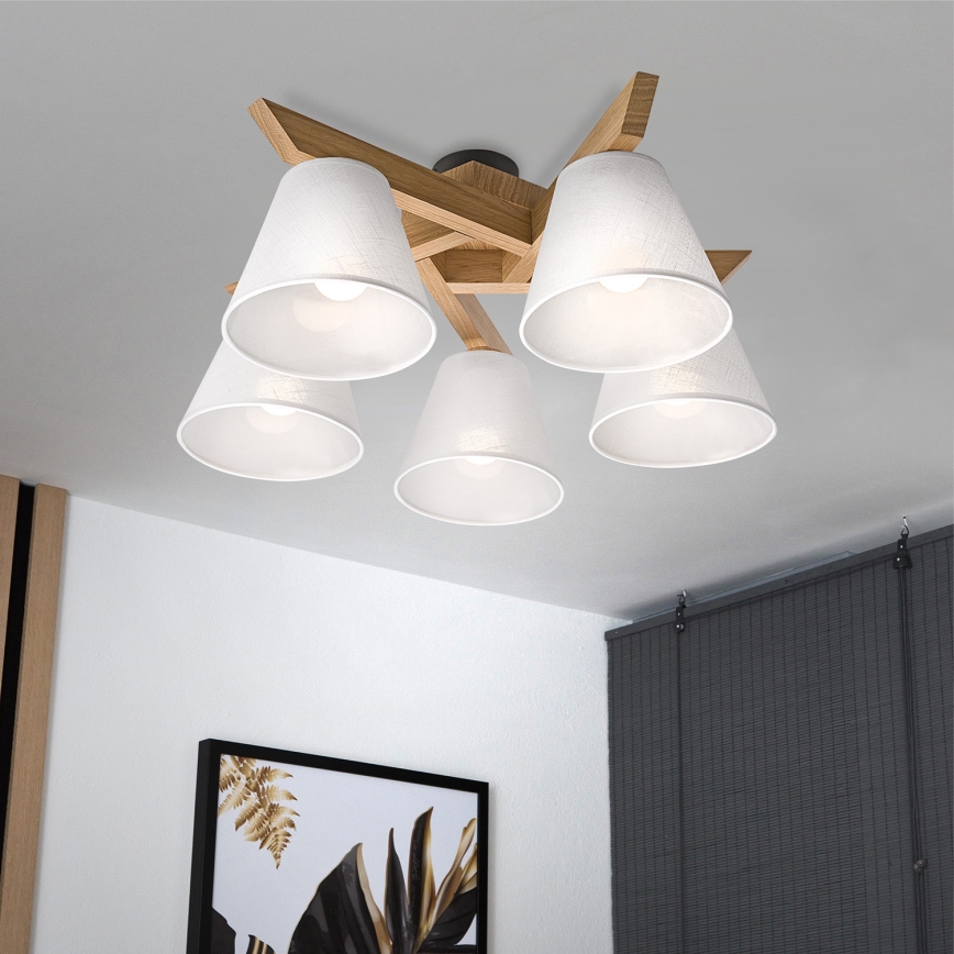 Brilagi - LED  Přisazený lustr ANTHONY 5xE14/40W/230V dub/bílá