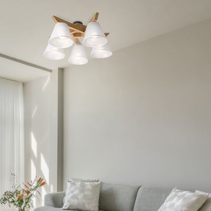 Brilagi - LED  Přisazený lustr ANTHONY 5xE14/40W/230V dub/bílá