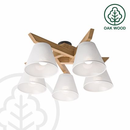 Brilagi - LED  Přisazený lustr ANTHONY 5xE14/40W/230V dub/bílá