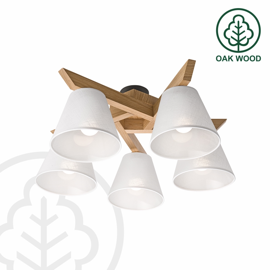 Brilagi - LED  Přisazený lustr ANTHONY 5xE14/40W/230V dub/bílá