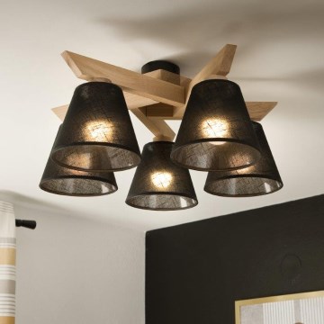 Brilagi - LED  Přisazený lustr ANTHONY 5xE14/40W/230V dub/černá