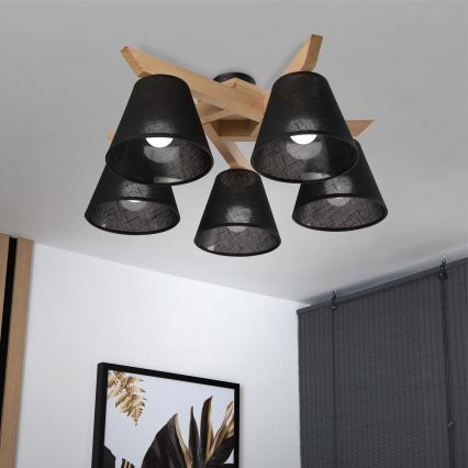 Brilagi - LED  Přisazený lustr ANTHONY 5xE14/40W/230V dub/černá