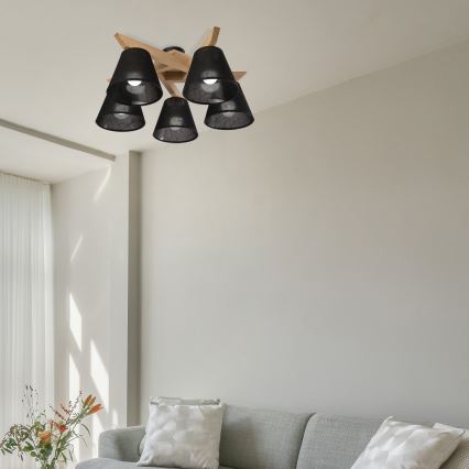 Brilagi - LED  Přisazený lustr ANTHONY 5xE14/40W/230V dub/černá