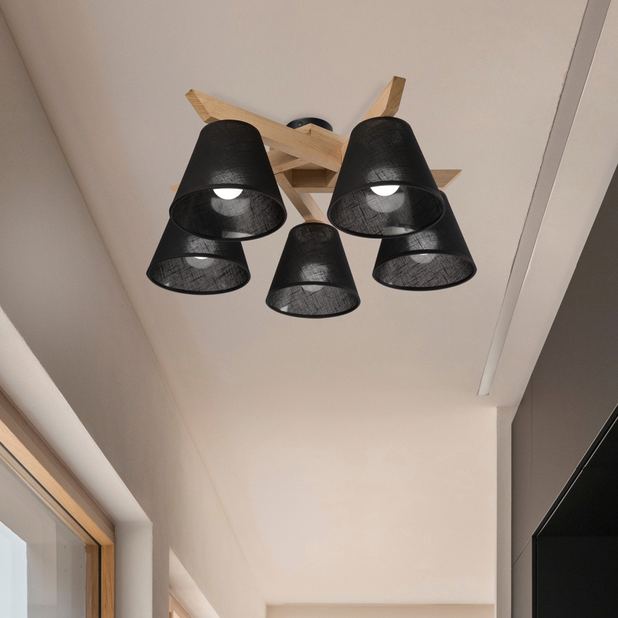 Brilagi - LED  Přisazený lustr ANTHONY 5xE14/40W/230V dub/černá