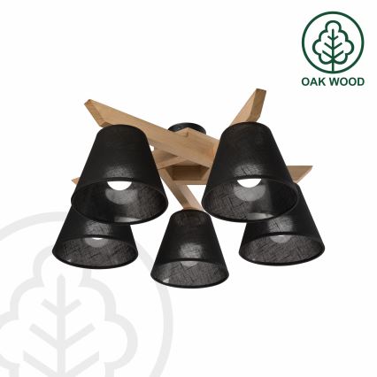 Brilagi - LED  Přisazený lustr ANTHONY 5xE14/40W/230V dub/černá