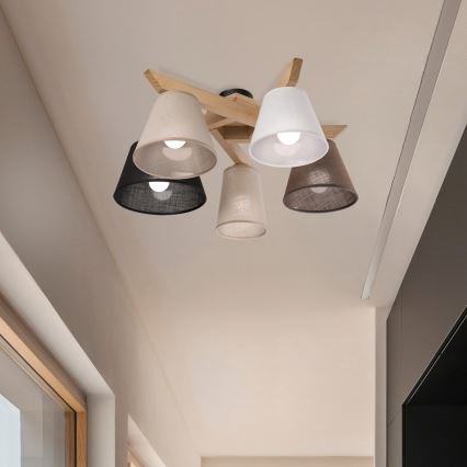 Brilagi - LED  Přisazený lustr ANTHONY 5xE14/40W/230V dub