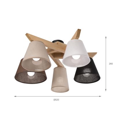 Brilagi - LED  Přisazený lustr ANTHONY 5xE14/40W/230V dub