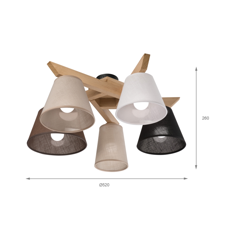 Brilagi - LED  Přisazený lustr ANTHONY 5xE14/40W/230V dub