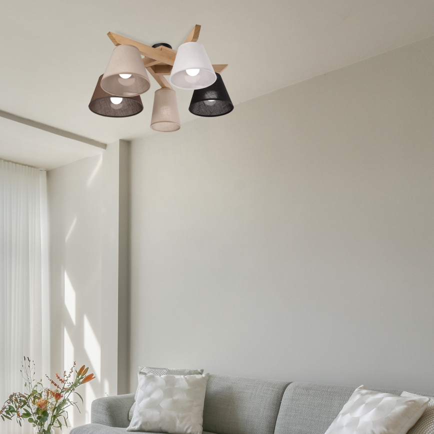 Brilagi - LED  Přisazený lustr ANTHONY 5xE14/40W/230V dub