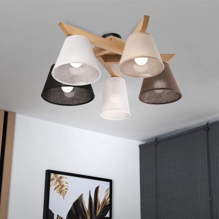 Brilagi - LED  Přisazený lustr ANTHONY 5xE14/40W/230V dub