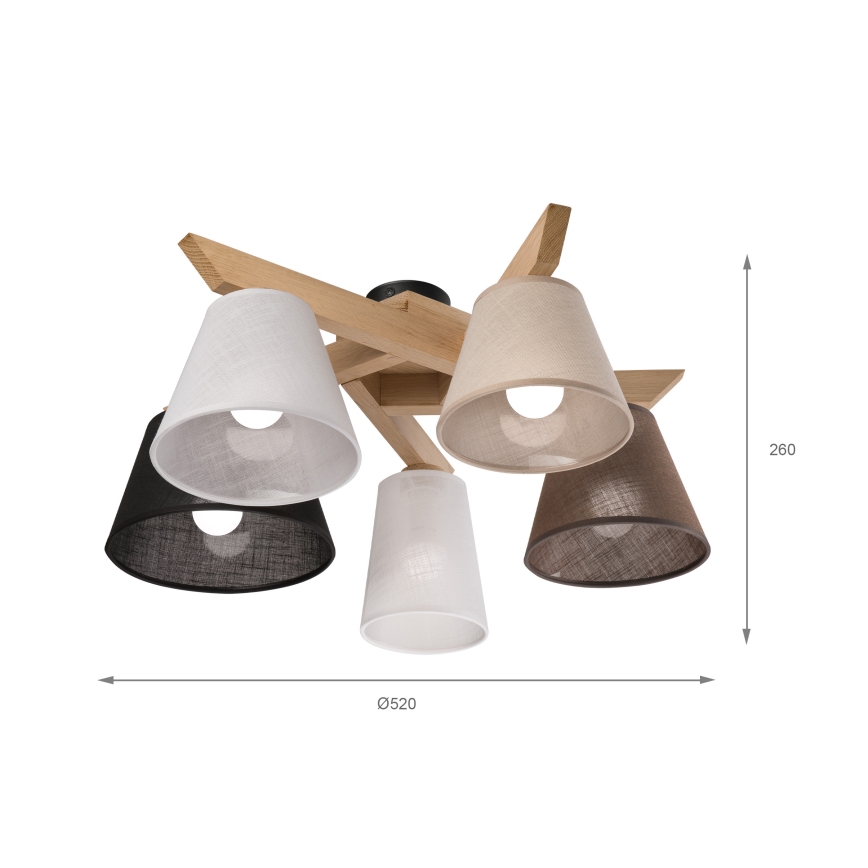 Brilagi - LED  Přisazený lustr ANTHONY 5xE14/40W/230V dub