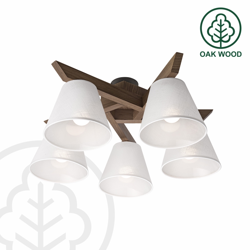 Brilagi - LED  Přisazený lustr ANTHONY 5xE14/40W/230V dub ořech/bílá